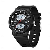 cheap Digital Watches-SANDA Men Digital Watch Fashion Casual Business Wristwatch Luminous Stopwatch Countdown Calendar TPU Watch