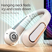olcso Ventilátorok-Digitális Kijelzőjű Nyak Ventilátor – Hordozható 5-sebességű USB Újratölthető Légkondicionáló Kültéri Használatra