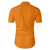 economico Casa-Per uomo Camicia camicia di lino Camicia con colletto a fascia Camicia estiva Abbigliamento mare Camicia hawaiana Tinta unica Strada Giornaliero Nero Bianco Blu Arancione Manica corta A fascia