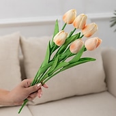 economico Forniture per eventi e feste-10 fiori artificiali di tulipani in PU realistici: perfetti per decorazioni domestiche, decorazioni nuziali ed eventi - tulipani dall&#039;atmosfera realistica per una maggiore eleganza