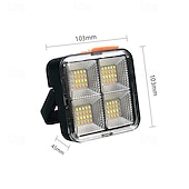cheap Street Lights-1pc LED Portable Solar Work Light, Rechargeable Magnetic Light, Emergency Worklight with 4 Light Modes for Power Failure, Car Repair, Camping, Construction Job Site
