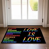 رخيصةأون ممسحة-شهر الفخر يونيو شهر فخر المثليين LGBTQ LGBT سجادة مدخل قوس قزح غير قابلة للانزلاق سجاد مقاوم للزيت سجادة داخلية خارجية زينة غرفة النوم سجادة الحمام سجادة المدخل