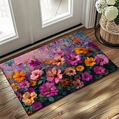 cheap Doormats-Wedding Oil Painting Flowers Doormat Non-Slip Oil Proof Rug Indoor Outdoor Mat Bedroom Decor Bathroom Mat Entrance Rug Door Mat
