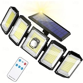 baratos Luzes de rua-holofotes solares sensor de movimento externo 300 led 5 cabeças sensor de movimento movido a energia solar com controle remoto do anoitecer ao amanhecer 3 modos de iluminação