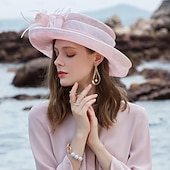 baratos Fascinadores &amp; Chapéus-Chapéu Vintage Retro dos anos 1950 Chapéu para Mulheres Dia dos Namorados Derby Ascot Festival de Corrida de Cavalos Chapéu para Adultos Todas as Estações