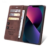 Недорогие Чехлы для iPhone-телефон Кейс для Назначение айфон 16 iPhone 15 Pro Max iPhone 14 13 12 11 Pro Max Plus Кошелек для карт Полная защита тела Откидная подножка Разъем для карты Ретро ТПУ Кожа PU