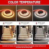 preiswerte COB-Streifenlichter-Wasserdichter flexibler COB-LED-Streifen mit Schalter, Lichtstreifen für Pools, 220 V, EU-/UK-Netzstecker, 288 LEDs/m, hochdichter, selbstklebender COB-LED-Streifen, 1/2/3/4/5 m