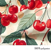  Voor heren Fruit Kersen Hawaiiaans overhemd Aloha-shirt Korte Mouw Overhemd Strijkijzer Casual Buiten Vakantie Straat Geel Rood Groen S M L