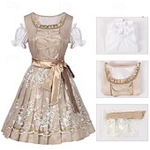 olcso Dirndl-Oktoberfest Dirndl Trachtenkleader Dirndl blúz Októberi fesztivál bajor Hagyományos stílus Hagyományos viselet ruha Meadows Női Hagyományos stílusú ruha Blúzok Ruha Kötény