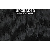 economico Parrucche trendy sintetiche-parrucche nere per le donne parrucche di capelli ricci ondulati lunghi da 18 pollici con frangia parrucche sintetiche di ricambio parrucca in fibra resistente al calore costume da festa