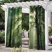 economico Tende impermeabili-tende da esterno tenda impermeabile antivento e resistente alle intemperie per patio, capanna, veranda, pergola e gazebo, telo superiore con occhiello, paesaggio forestale a 2 pannelli