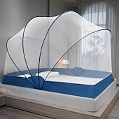 abordables Ciels de lit et rideaux-Moustiquaire pliable de 47 pouces de hauteur, filets ménagers ouverts et fermés en une seconde, moustiquaire grand espace pour dormir au lit avec installation gratuite
