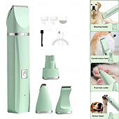 お買い得  犬用グルーミング用品-4-in-1 多機能電動ペット犬猫バリカン、グルーミング用、コードレス犬用シェーバーバリカン、トリマー、爪やすり、低騒音ペットグルーミングツール