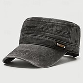 abordables Chapeaux homme-Homme Casquette Plate Casquette de Baseball Casquette militaire Chapeau de cadet Noir Marron Mélangé polyester / coton Rétro Vintage Mode Décontractées Plein Air du quotidien Plein Ajustable Ecran