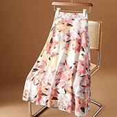 abordables Jupes en mousseline-Femme Collants Jupe Mode Décontractées Maxi Taille haute Jupes Floral Imprimer Vacances Rendez-vous Jaune Rose Claire Bleu Eté Mousseline de soie