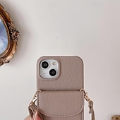 お買い得  iPhone用ケース-電話 ケース 用途 iPhone 16 iPhone 15 プロマックスプラス iPhone 14 13 12 11 Pro Max Plus Mini SE ウォレットカードケース ストラップ付き カード挿入口 耐衝撃 レトロ風 PC PUレザー