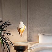 economico Luci Isola cucina-lampada a sospensione a led design conchiglia di cemento lampada a sospensione bianca calda lampada a sospensione loft lampada a sospensione a soffitto regolabile in altezza camera da letto bar