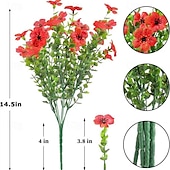 economico Piante e Fiori Artificiali-10 rami di fiori artificiali da esterno eucalipto a sette steli, viole viola, bouquet floreale realistico per centrotavola decorativi e composizioni floreali