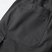 baratos Clássico-Homens Shorts táticos Bermuda Cargo Calção Com Cordão Cintura elástica Bolso multi Tecido Vestível Curto Ao ar livre Diário Para Noite Moda Clássico Preto Verde Tropa
