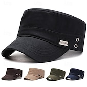 baratos Chapéu para Homem-Homens Boina Chapéu de sol Chapéu de caminhoneiro Preto Azul Marinha Algodão Moda Casual Rua Diário Tecido Ajustável Filtro Solar Respirável