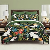 economico Set copripiumino-cartone animato fiori estivi animali tessuto spazzolato addensato letto matrimoniale copripiumino accogliente set aiuola set da 2 pezzi set da 3 pezzi peluche corto leggero e morbido