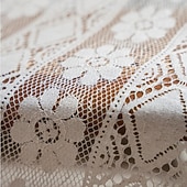 tanie Zasłony i kotary-Boho koronkowa zasłona okienna z frędzlami, vintage kwiatowe geometryczne szydełkowe zasłony panelowe światło filtrujące kieszeń na pręt zasłony okienne do sypialni salon, 1 panel