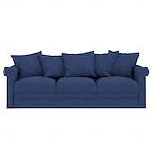 baratos Cobertura de Sofa-Capa de Sofá de Veludo de 3 Lugares Sólida Almofadada