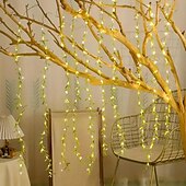 お買い得  USB電源-3m * 1m ストリングライト 100 LED 1個 温白色 マルチカラー ネットホワイト 人工植物ライト 屋内 パーティー USBパワード