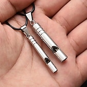 cheap Camping Accessories-Vintage Titanium-Coated Stainless Steel Whistle Handcrafted Zinc Alloy Referee Survival Whistle Keychain Pendant - Essential Outdoor Gear