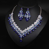 cheap Jewelry Sets-Jewelry Set 3pcs Alloy Earrings Necklace Women&#039;s Elegant Vintage Fashion Geometrical Geometric Jewelry Set For Wedding Party Anniversary