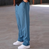 economico Gamba Dritta-Per uomo Pantaloni della tuta Pantaloni A cordoncino Vita elastica Gamba dritta Liscio Comfort Sportivo Giornaliero Di tendenza Informale Verde militare Nero Media elasticità