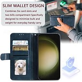 Недорогие Чехлы для Samsung-телефон Кейс для Назначение SSamsung Galaxy S24 S23 S22 S21 S20 Ultra Plus FE A54 A34 A14 S25 Ультра Кошелек для карт с ремешком на запястье Откидная подножка Разъем для карты Ретро ТПУ Кожа PU
