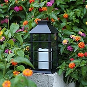 billiga Pathway Lights &amp; Lanterns-vintage sollykta - flimrande led hängande ljus, soldriven utomhuslykta i metall för trädgård, uteplats, gårdsinredning