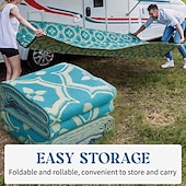 billige Utendørs tepper-utendørs teppe plast halm uteområde teppe teppe 4x6ft vanntett vendbart bærbart terrassedekor teppe rv camping balkong piknikmatte