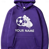 cheap Men&#039;s Custom Clothing-Men&#039;s Hoodie Custom Print Black White Hooded Letter Lace up Pocket Holiday Going out Streetwear Winter Spring &amp;  Fall Clothing Apparel Hoodies Sweatshirts Personalized custom made Long Sleeve