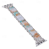 baratos Pulseiras de Apple Watch-Pulseira de joias Compatível com Pulseira Apple Watch 38mm 40mm 41mm 42mm 44mm 45mm 49mm Com Miçangas Ajustável Respirável Resina pulseira de substituição para iwatch Ultra 2 Series 9 8 7 SE 6 5 4 3