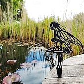 voordelige Patio-decoratie-tuinfeeën metalen tuinkunst. Fairy Aurora is een lentetuinfee. metalen buitendecoratie voor uw terraspotten, gazonbloembedden of tuin. maak uw ruimte magisch