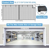 levne Obrazovka pro okno a dveře-16x7FT/8x7FT Garážová obrazovka dveří magnetická Garážová obrazovka s magnetickým uzávěrem sklolaminátová garážová obrazovka dveří pro dvougaráž stahovací pro terasu verandu okna aby se udržel hmyz