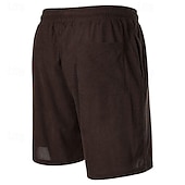 abordables Bermudas estilo casual-Hombre Pantalón corto Pantalones cortos casuales Pantalones cortos de pana Bolsillo Correa Cintura elástica Plano Comodidad Corto Festivos Playa Fin de semana Moda Casual Negro Amarillo Microelástico