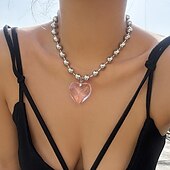 abordables Colliers-Collier Perle Femme Elégant Le style mignon Classique Cœur Mignon Forme de coeur Colliers Tendance Pour Travail Fête scolaire Soirée