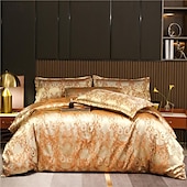 billige Dynetrekk sett-3 stk kjølende dynetrekk elegant damast stoff jacquard dynetrekk sett 3-delt dynetrekk sateng sengetøy sett fullt dynetrekk putevar(1 dynetrekk 2 putevar)