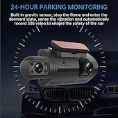 お買い得  車載DVR-車用デュアルレンズダッシュカム ブラックボックス HD 1080p 車載ビデオレコーダー Wi-Fi ナイトビジョン Gセンサー ループ録画 DVR 車載カメラ