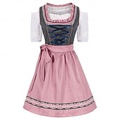 levne Dirndl-Karneval Pivo Oktoberfest Kostým Šaty Dámské šaty Služka Bavorský Louky Dámské Párty Pivní festival Tradiční Styl Tkanina