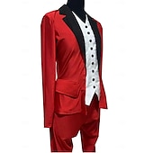 preiswerte Eiskunstlauf Trainingsoutfit-Eiskunstlaufjacke mit Hose Herren Jungen Eislaufen Jacke Outfits Unterteile Rot Spandex Mikroelastisch Training Eiskunstlaufkleidung Klassisch Langarm Eislaufen Eiskundstlauf