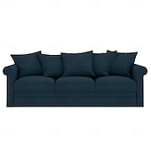baratos Cobertura de Sofa-Capa de Sofá de Veludo de 3 Lugares Sólida Almofadada