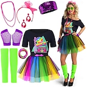 levne oblečení-Retro Disko 80. léta Úbory Doplňky Party Girl 80. let Dámské Karnevalový kostým předvečer Všech svatých Karneval Plesová maškaráda Večírek loučení se svobodou nevěsty Pride Parade Dospělé Taška Kostým