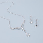abordables Parures de Bijoux-un parure de bijoux de mariée 1 Alliage Boucles d&#039;oreilles Collier Femmes Luxe Mignon Joie Géométrique Parure de Bijoux Pour Soirée