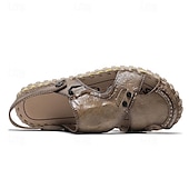 cheap Casual Sandals-Men&#039;s Brown Leather Sandals with Adjustable Strap and Stylish Stitching – Comfortable and Durable for Casual Outings, Beach and Everyday Wear