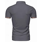 billiga Klassisk pikétröja för män-Herr POLO Shirt Golftröja Arbete Ledigt Kavajslag Ribbstickad polokrage Kortärmad Grundläggande Modern Rutig Färgblock Lappverk Knapp Vår &amp; sommar Normal Vin Mörkgrå Marinblå Khaki grön POLO Shirt