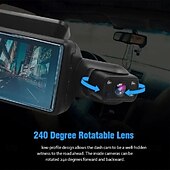 お買い得  車載DVR-車用デュアルレンズダッシュカム ブラックボックス HD 1080p 車載ビデオレコーダー Wi-Fi ナイトビジョン Gセンサー ループ録画 DVR 車載カメラ
